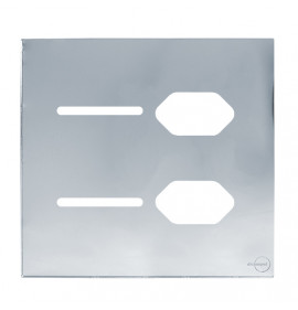 Placa p/ 2 Interruptores + Tomada dupla 4x4 - Novara Glass Espelhada